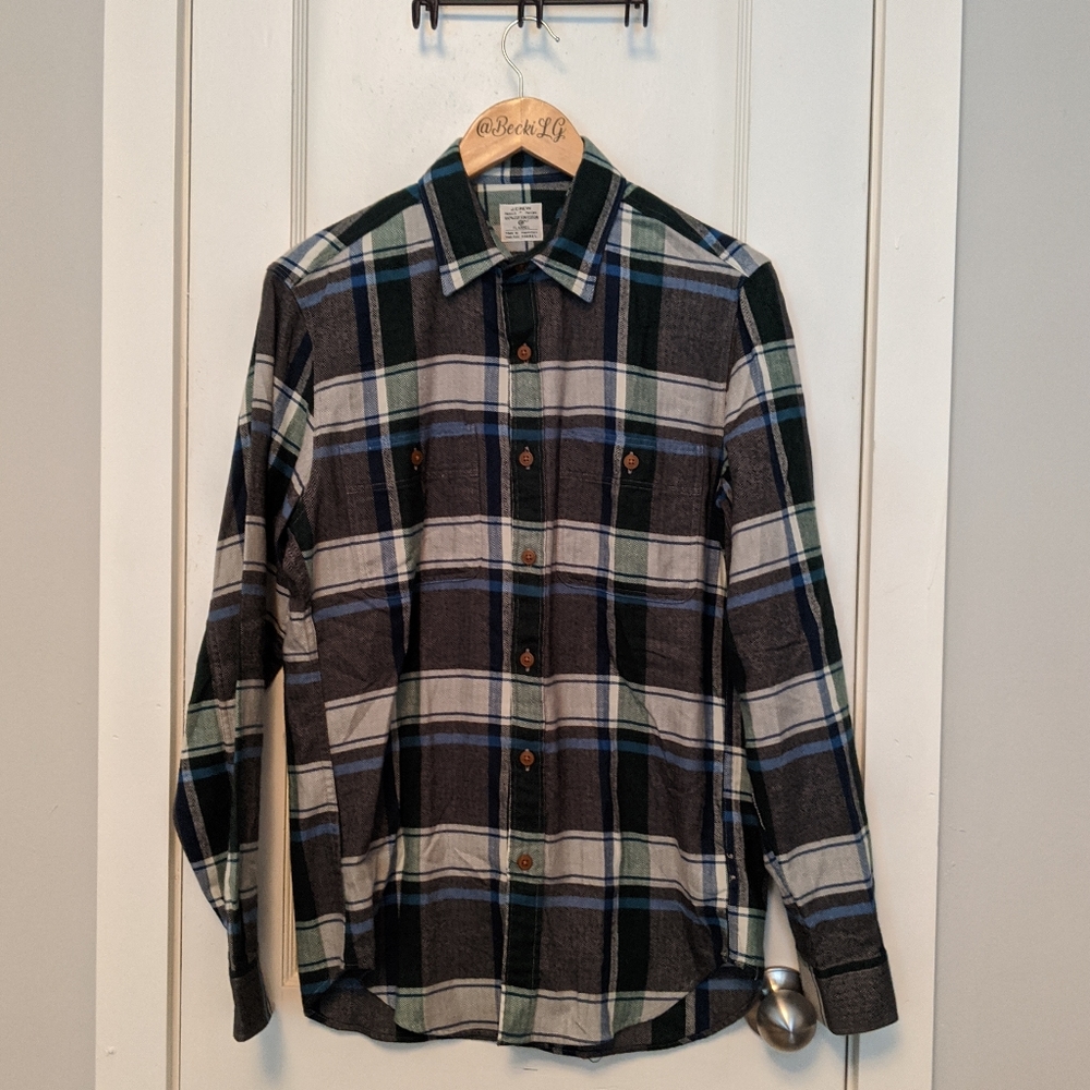 J. Crew Factory Plaid Button Down Men's Shirt